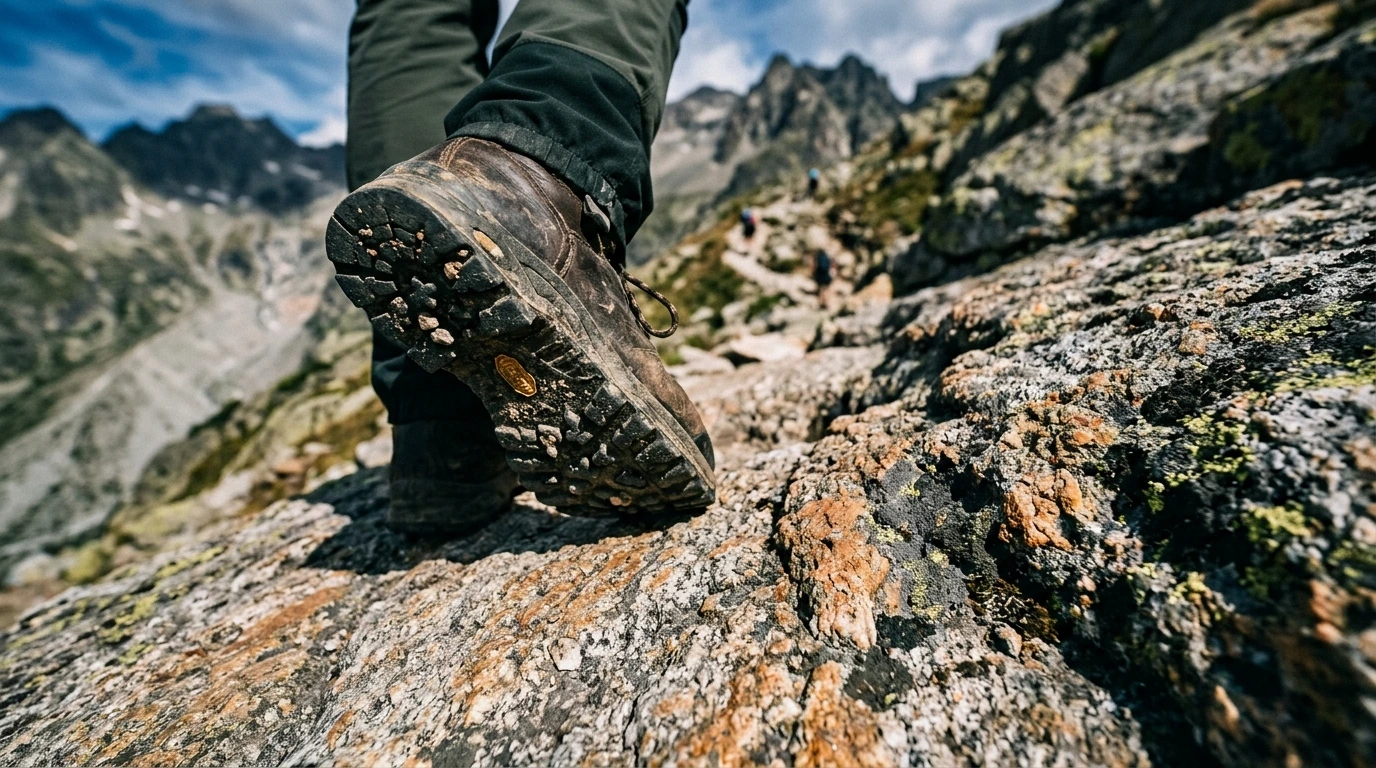 Dalle de granite polie, terrain typique de la traversée corse
