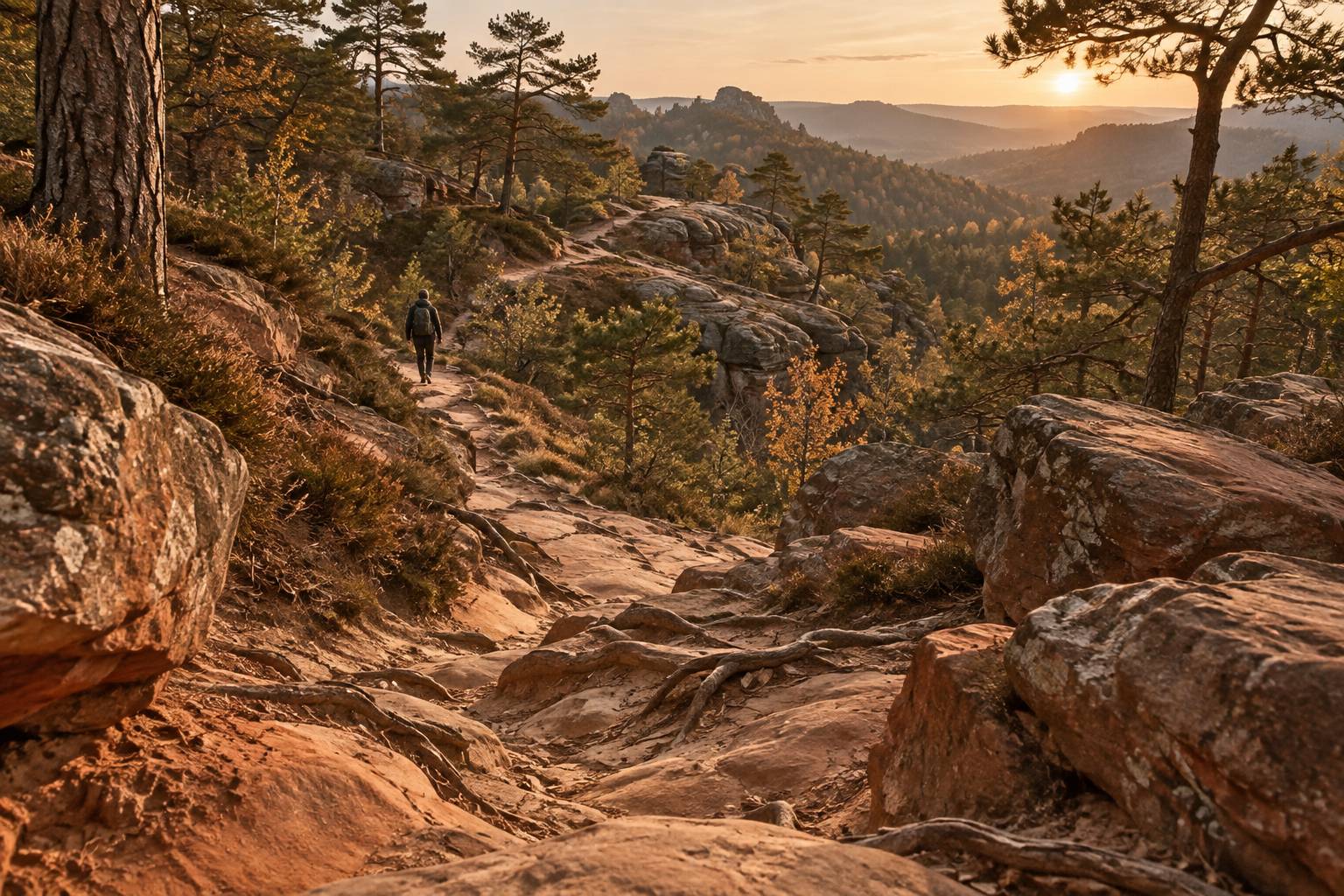 Illustration éditoriale du sujet : 25 Bosses de Fontainebleau : tracé, dénivelé et durée réelle
